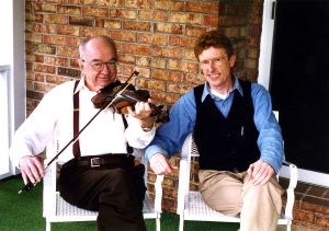 Fiddler Frank Blevins with Marshall Wyatt, Greeneville, Tennessee, 1996. (Collection: Marshall Wyatt)